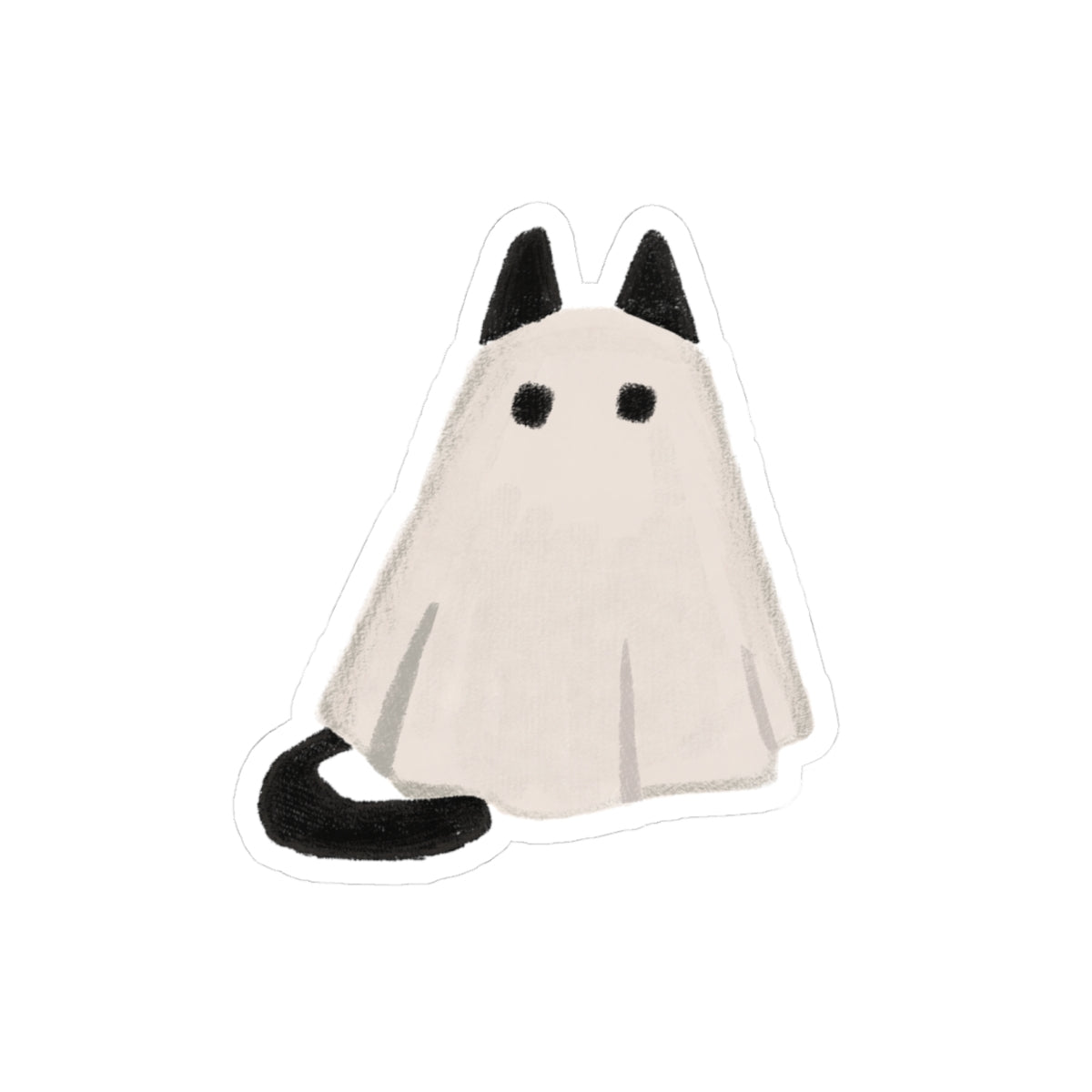 Cute Ghost Cat Stickers | Halloween Laptop Decor