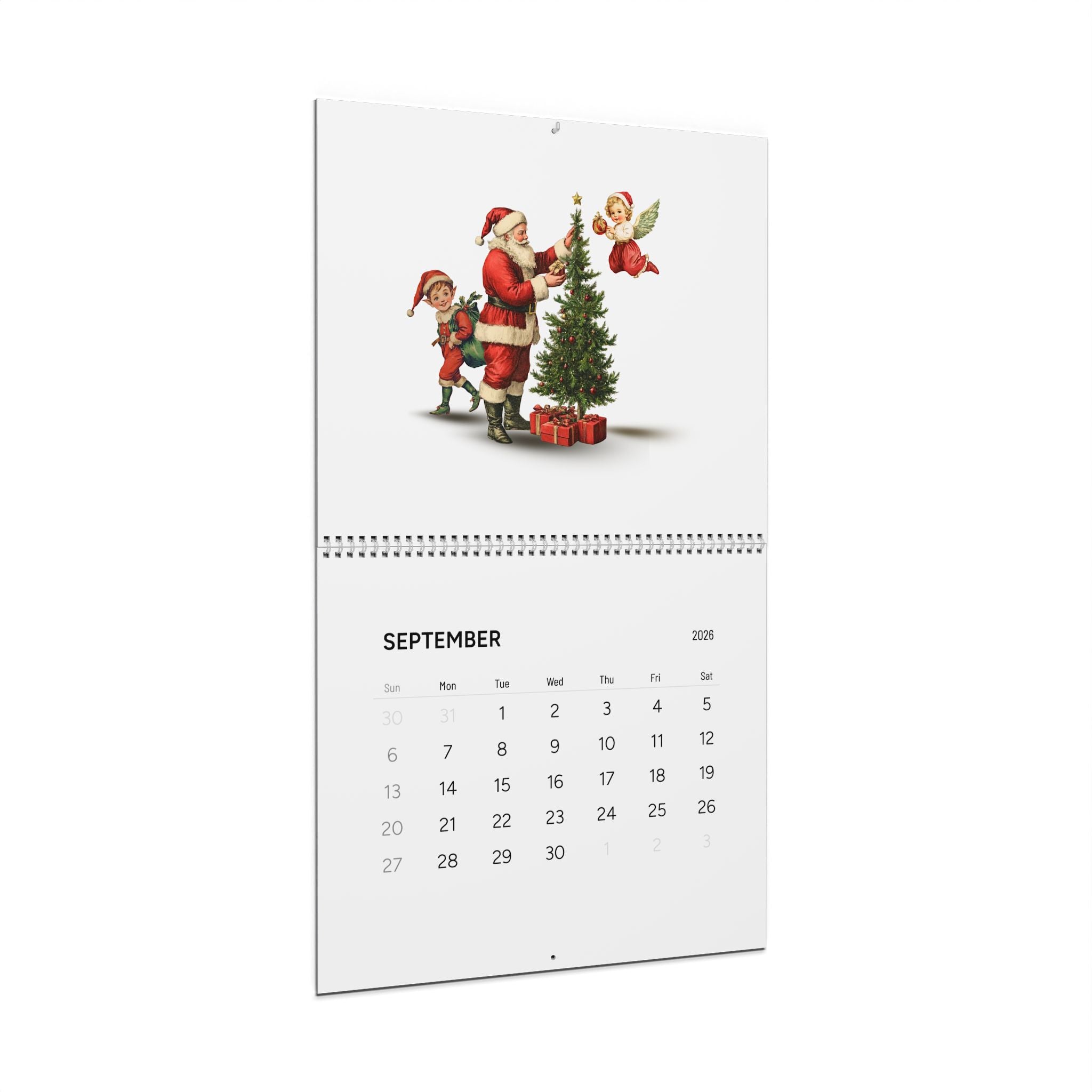 Vintage Holiday Wall Calendar 2026 | Festive Christmas Decor & Planner