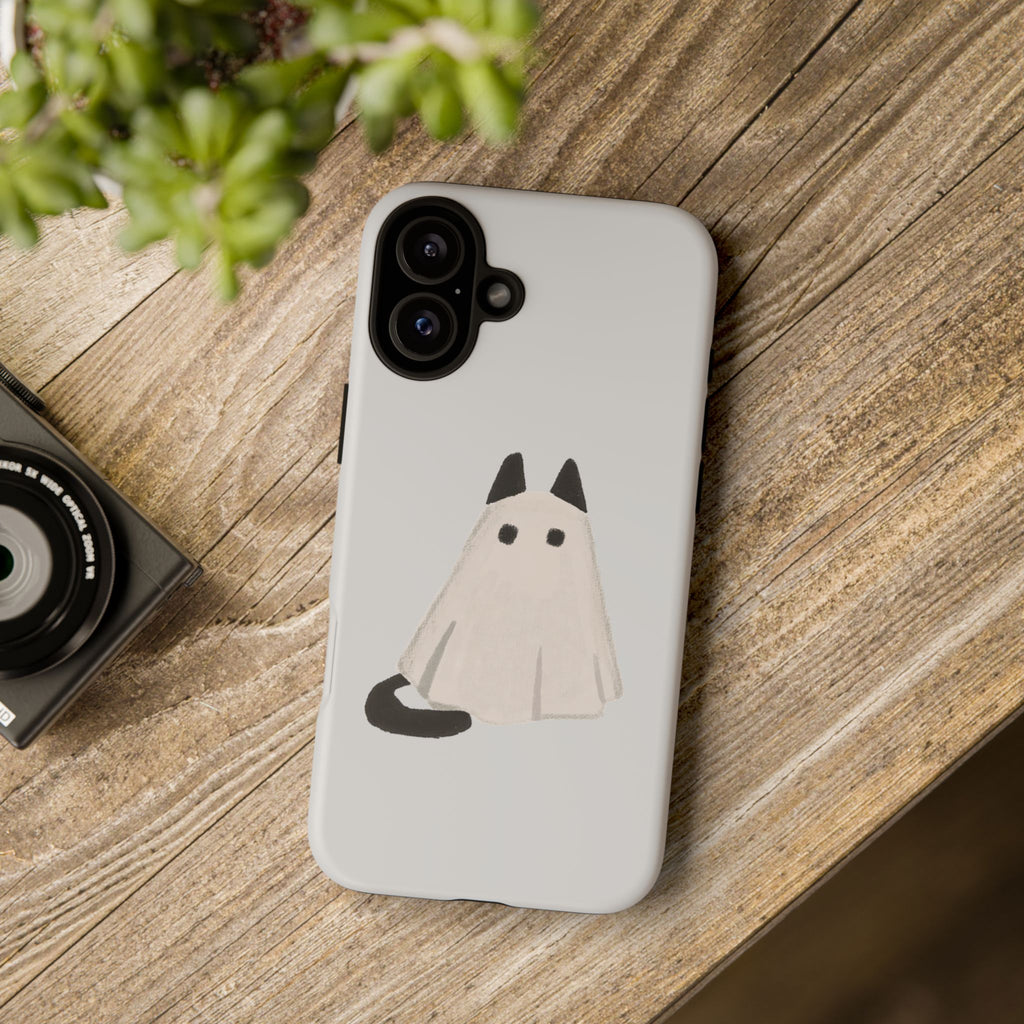 Cute Cat Ghost Phone Case | Halloween Gift for Cat Lovers