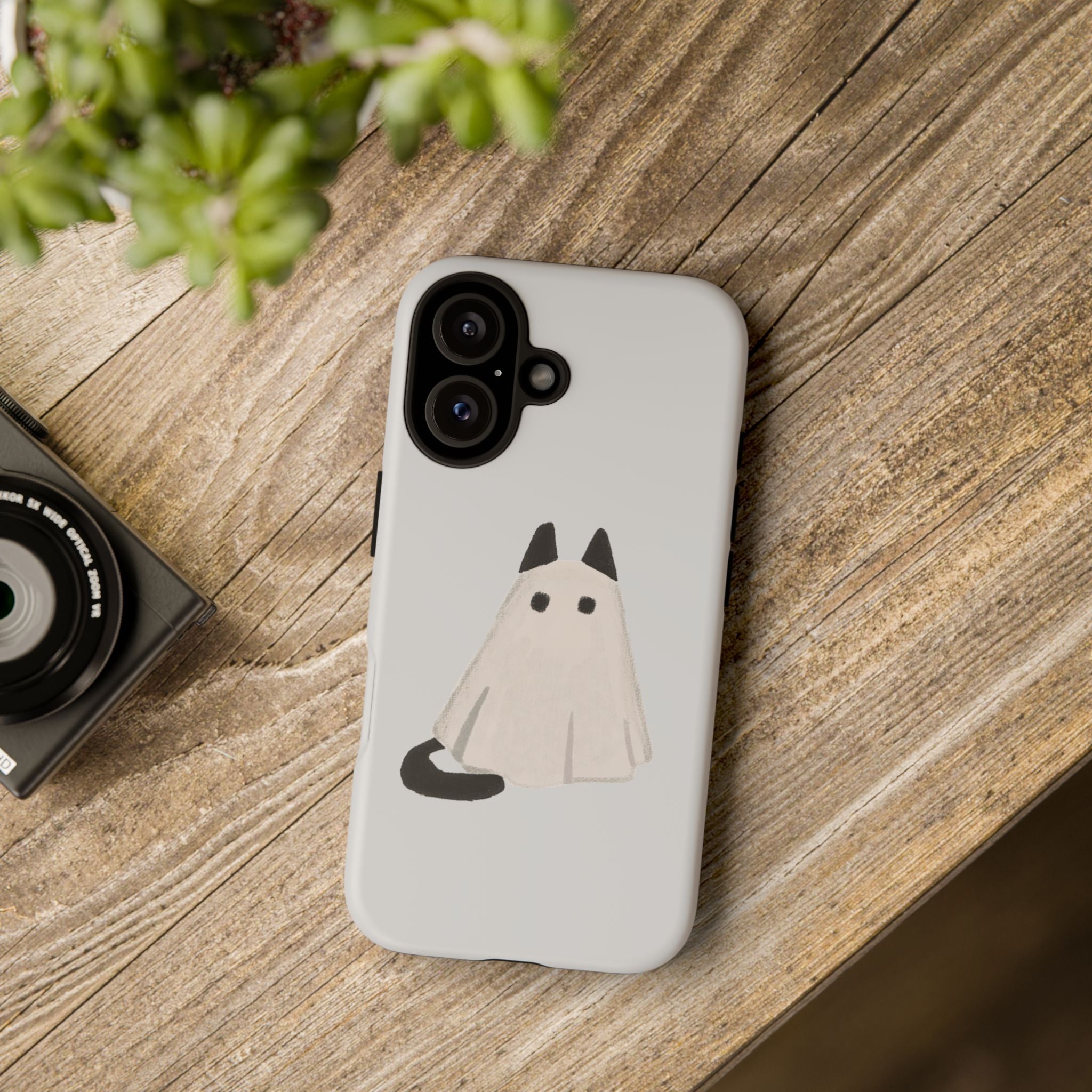 Cute Cat Ghost Phone Case | Halloween Gift for Cat Lovers