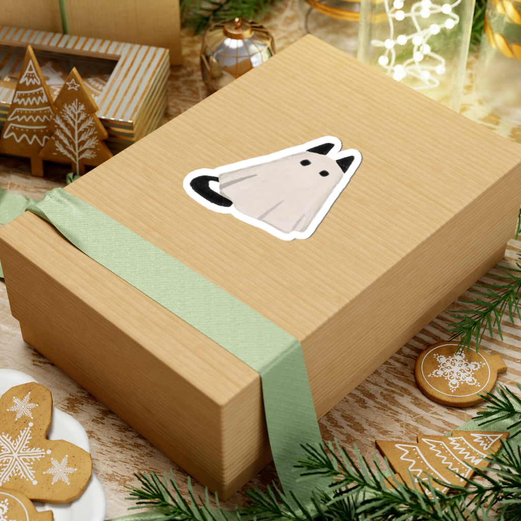 Cute Ghost Cat Stickers | Halloween Laptop Decor