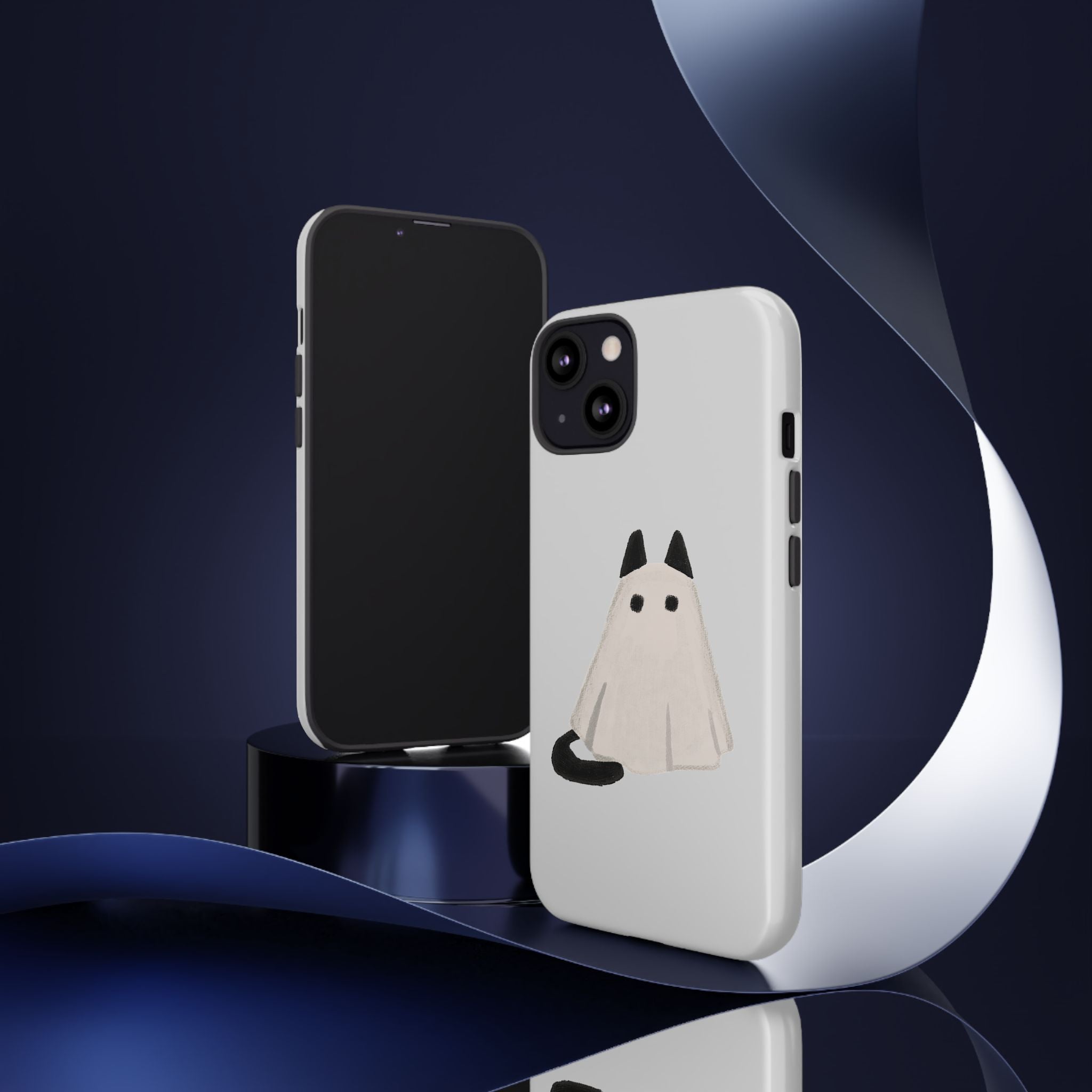 Cute Cat Ghost Phone Case | Halloween Gift for Cat Lovers