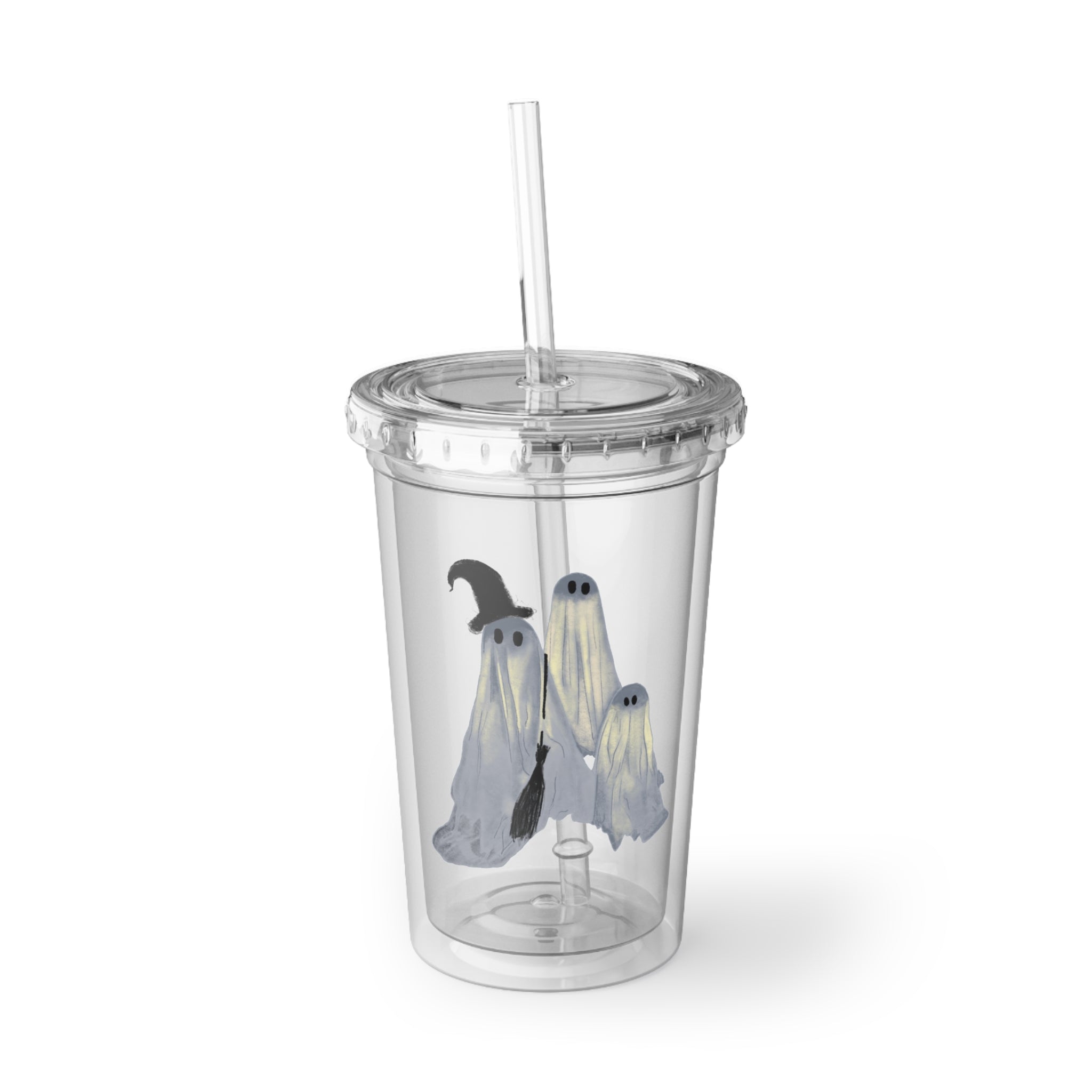 Halloween Ghost Cup | Reusable Acrylic Tumbler with Straw
