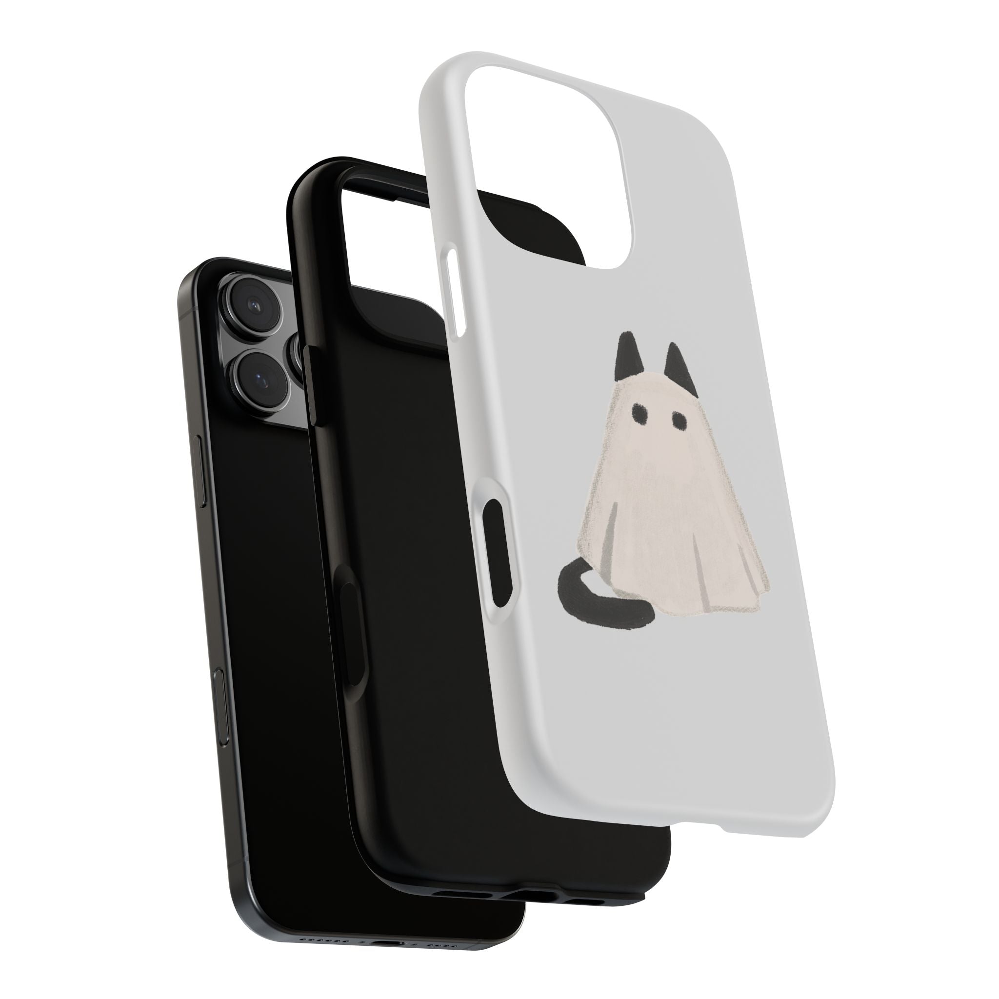 Cute Cat Ghost Phone Case | Halloween Gift for Cat Lovers