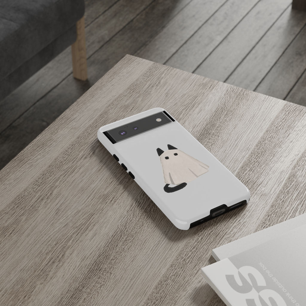 Cute Cat Ghost Phone Case | Halloween Gift for Cat Lovers