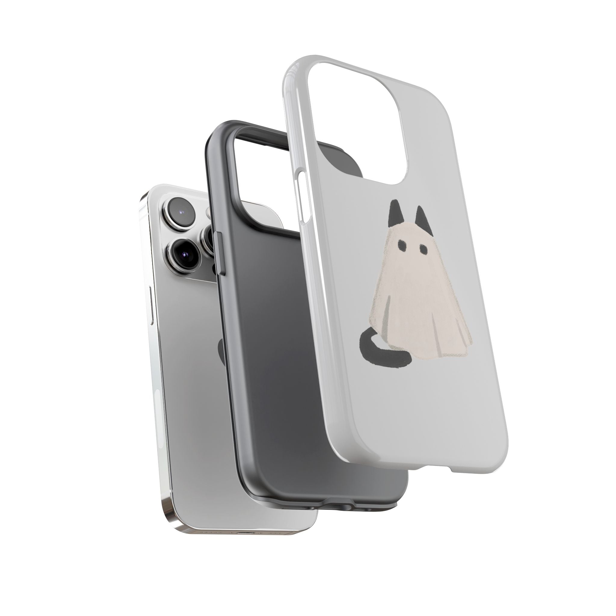 Cute Cat Ghost Phone Case | Halloween Gift for Cat Lovers