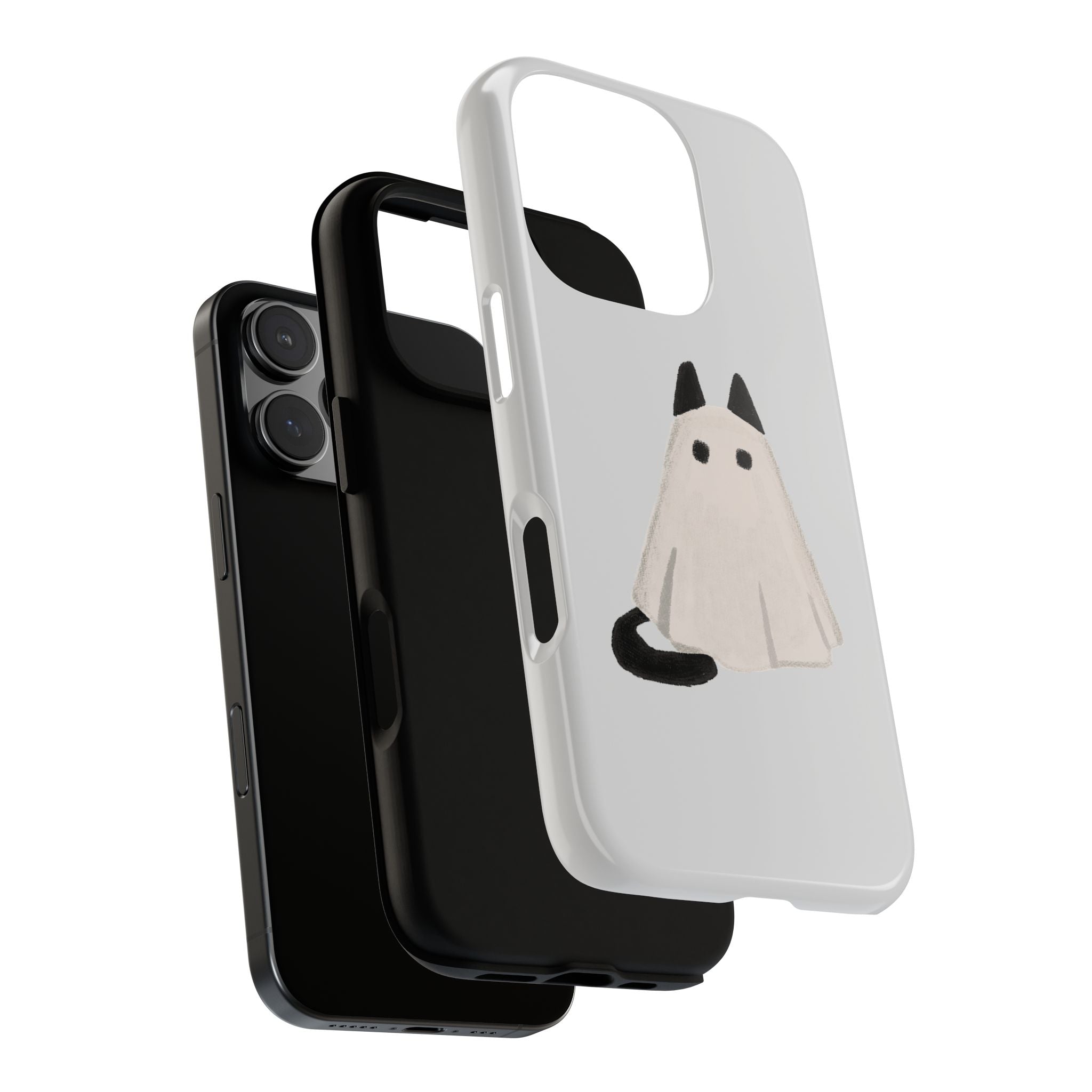 Cute Cat Ghost Phone Case | Halloween Gift for Cat Lovers