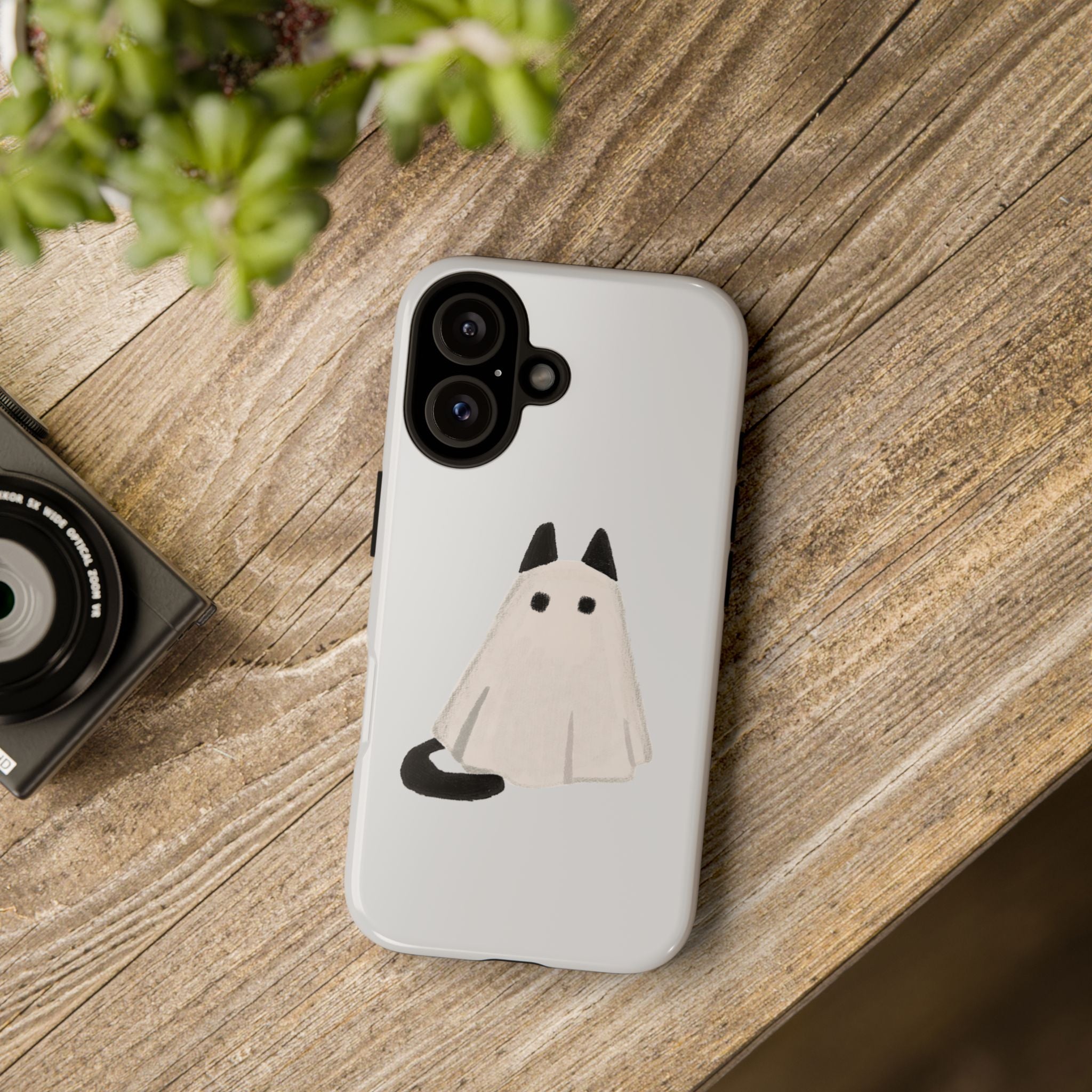 Cute Cat Ghost Phone Case | Halloween Gift for Cat Lovers