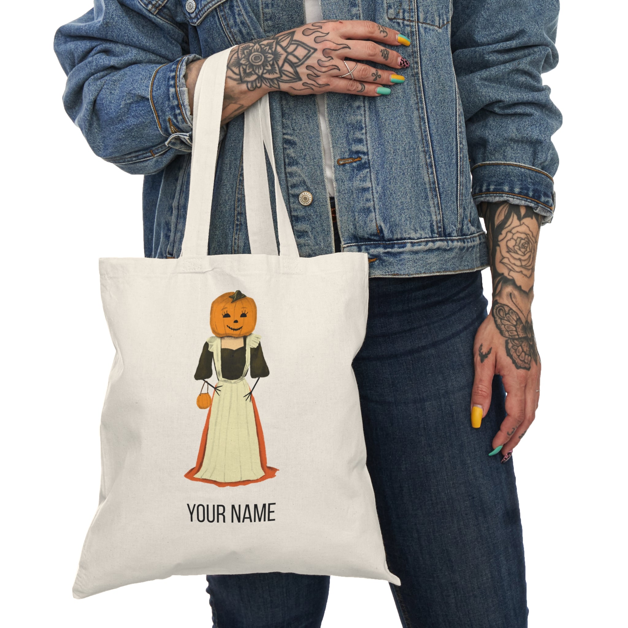 Halloween Pumpkin Tote Bag | Personalized Trick-or-Treat Bag