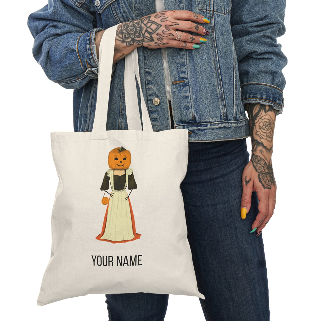 Halloween Pumpkin Tote Bag | Personalized Trick-or-Treat Bag