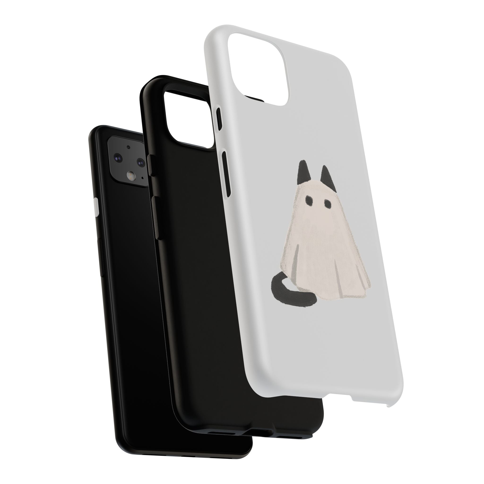 Cute Cat Ghost Phone Case | Halloween Gift for Cat Lovers