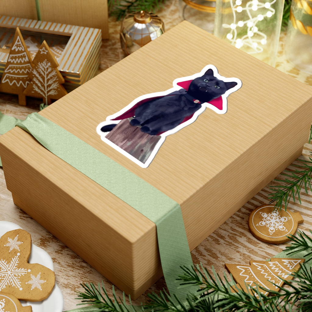 Cat Vampire Stickers | Cute Halloween Kiss-Cut Decals