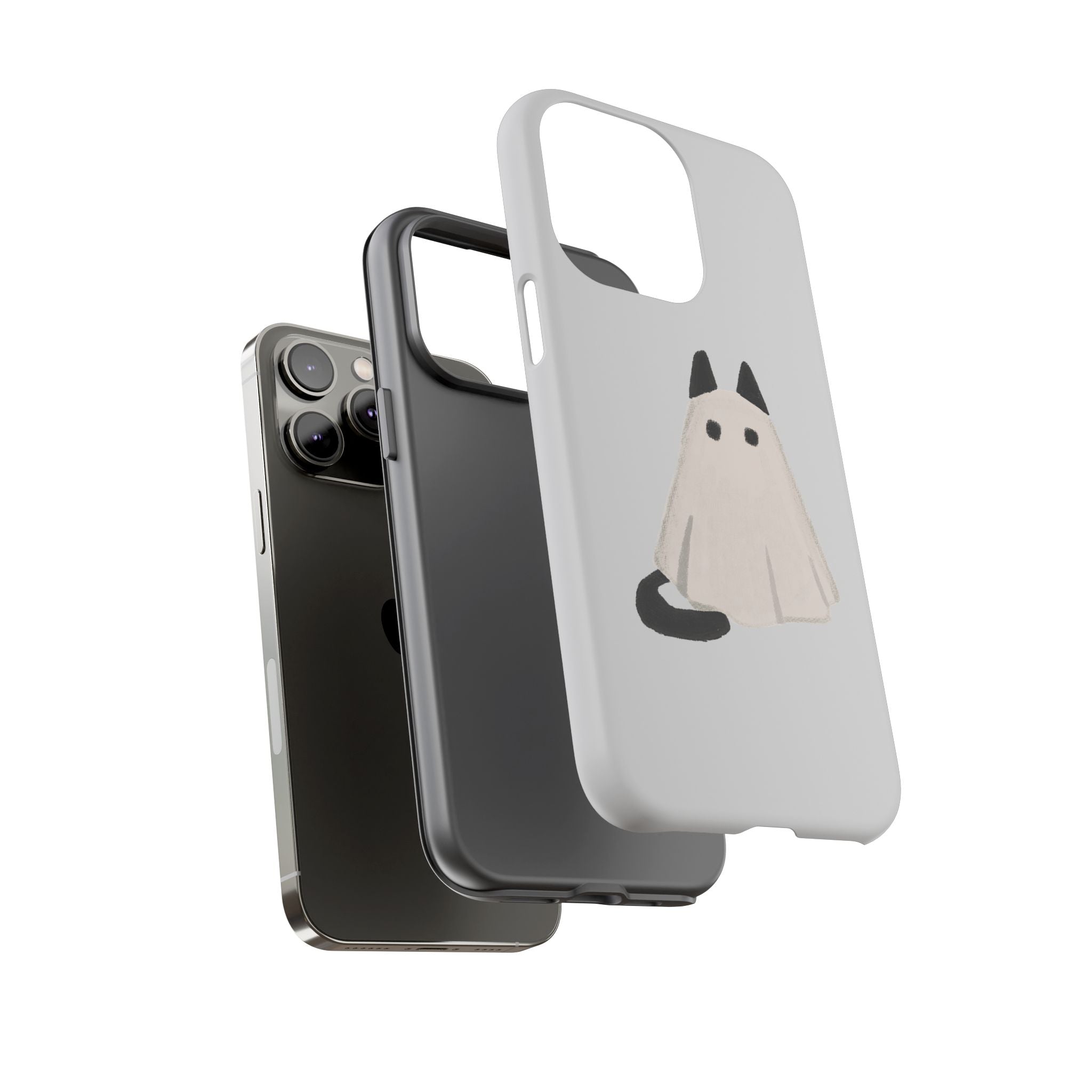 Cute Cat Ghost Phone Case | Halloween Gift for Cat Lovers