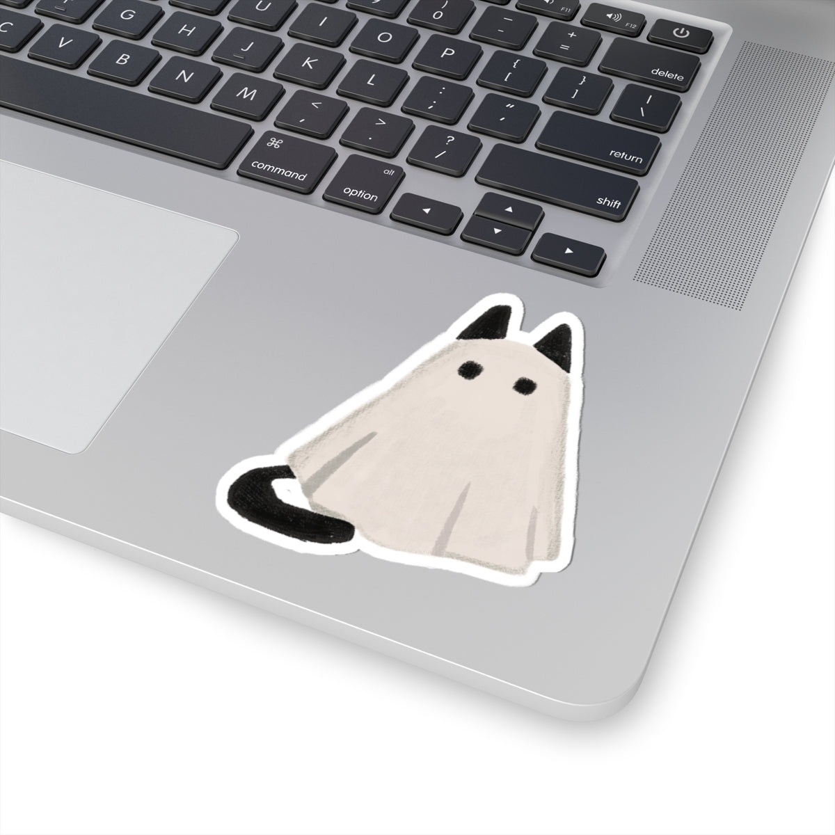 Cute Ghost Cat Stickers | Halloween Laptop Decor