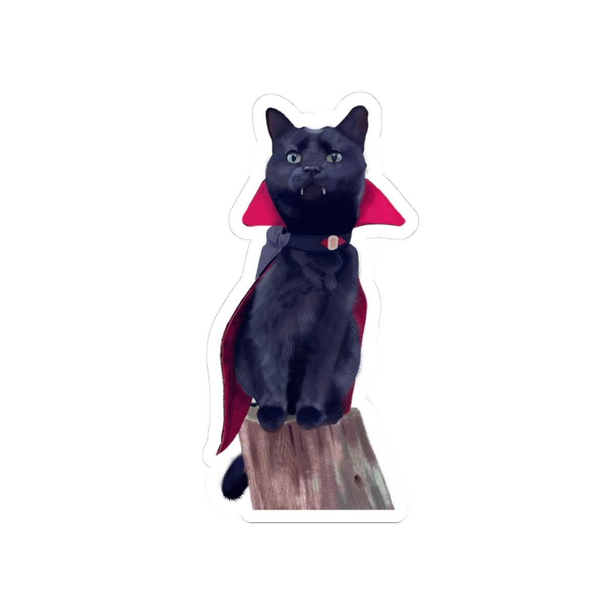 Cat Vampire Stickers | Cute Halloween Kiss-Cut Decals