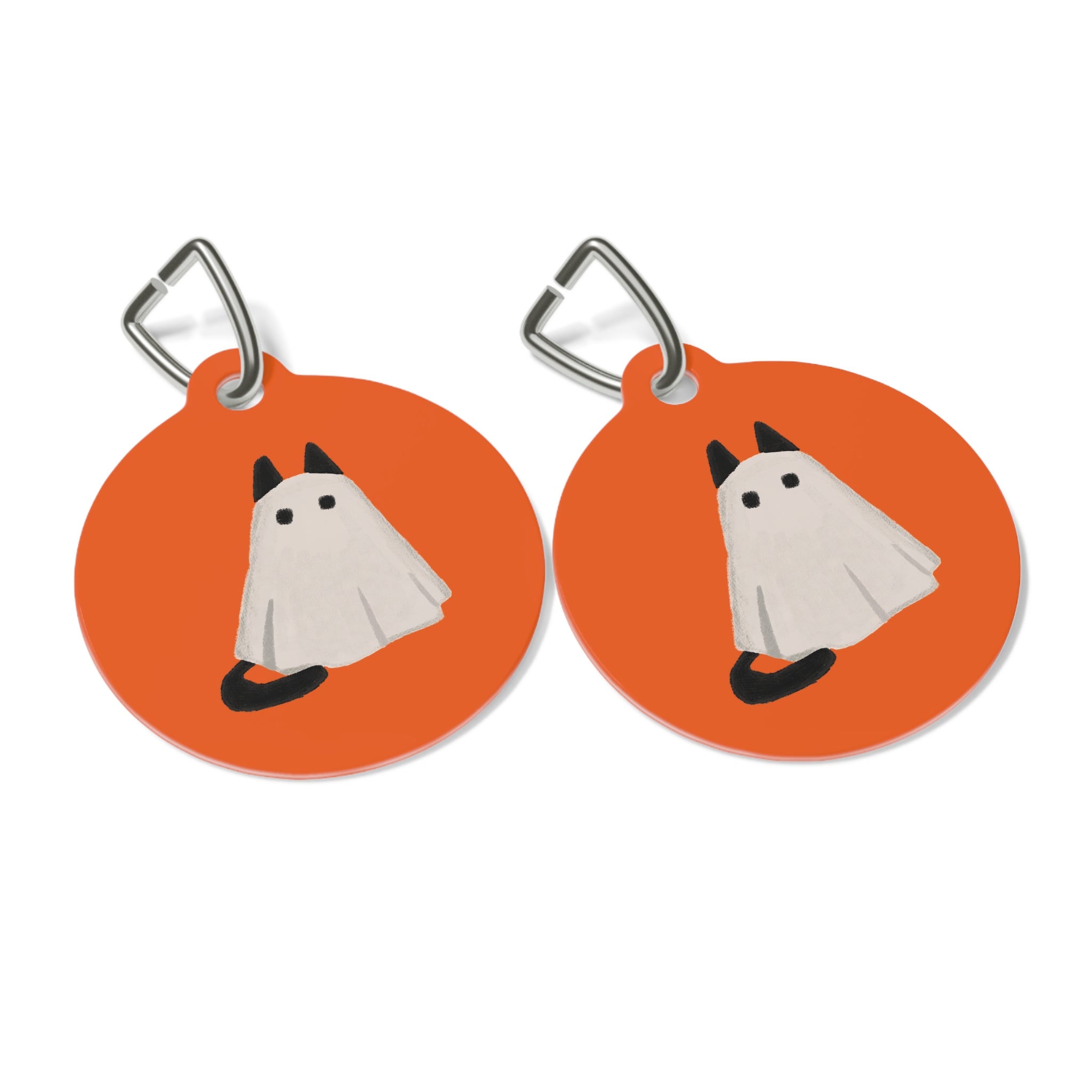 Cute Ghost Cat Pet Tag | Personalized Halloween ID Tag