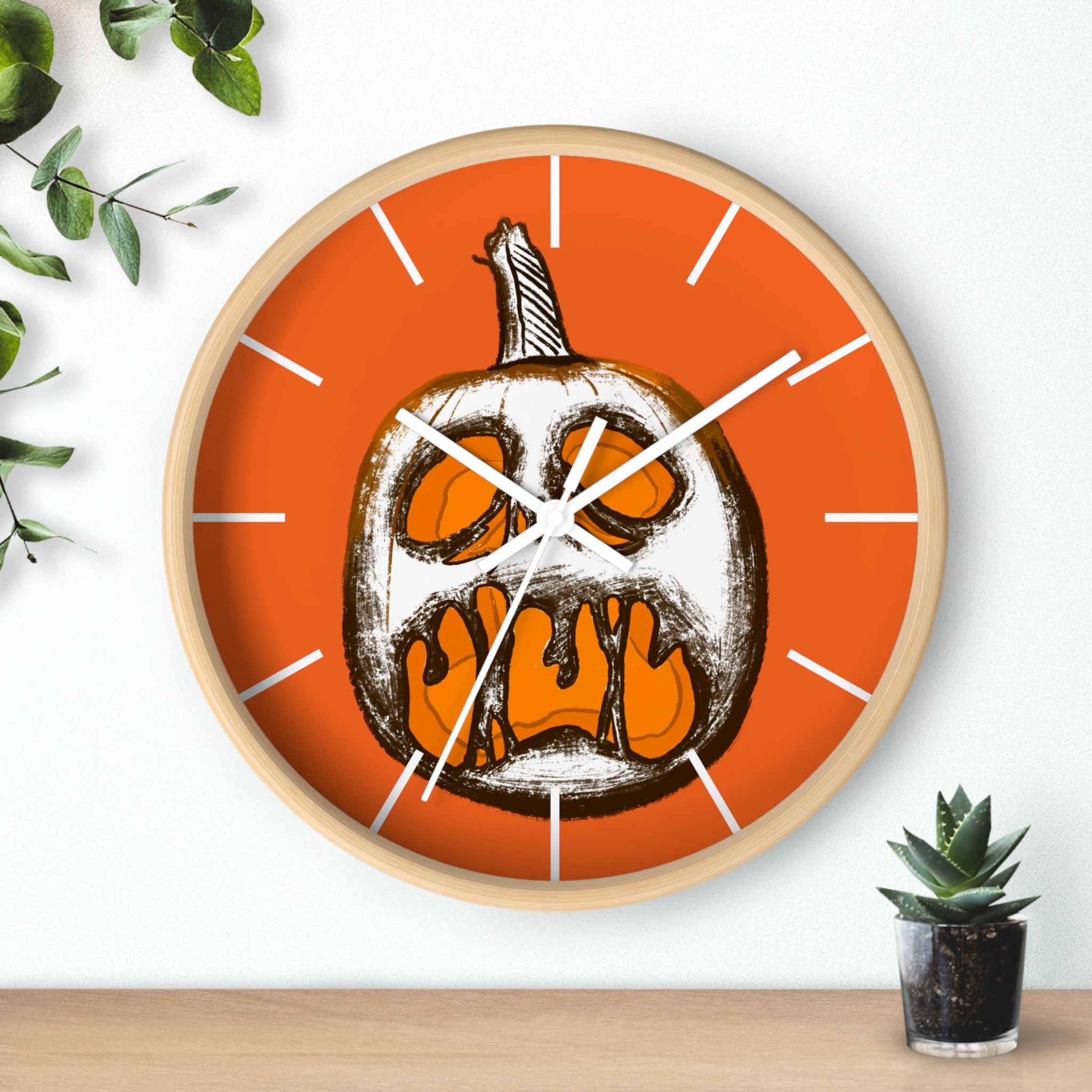 Halloween Pumpkin Wall Clock | Spooky Fall Home Decor