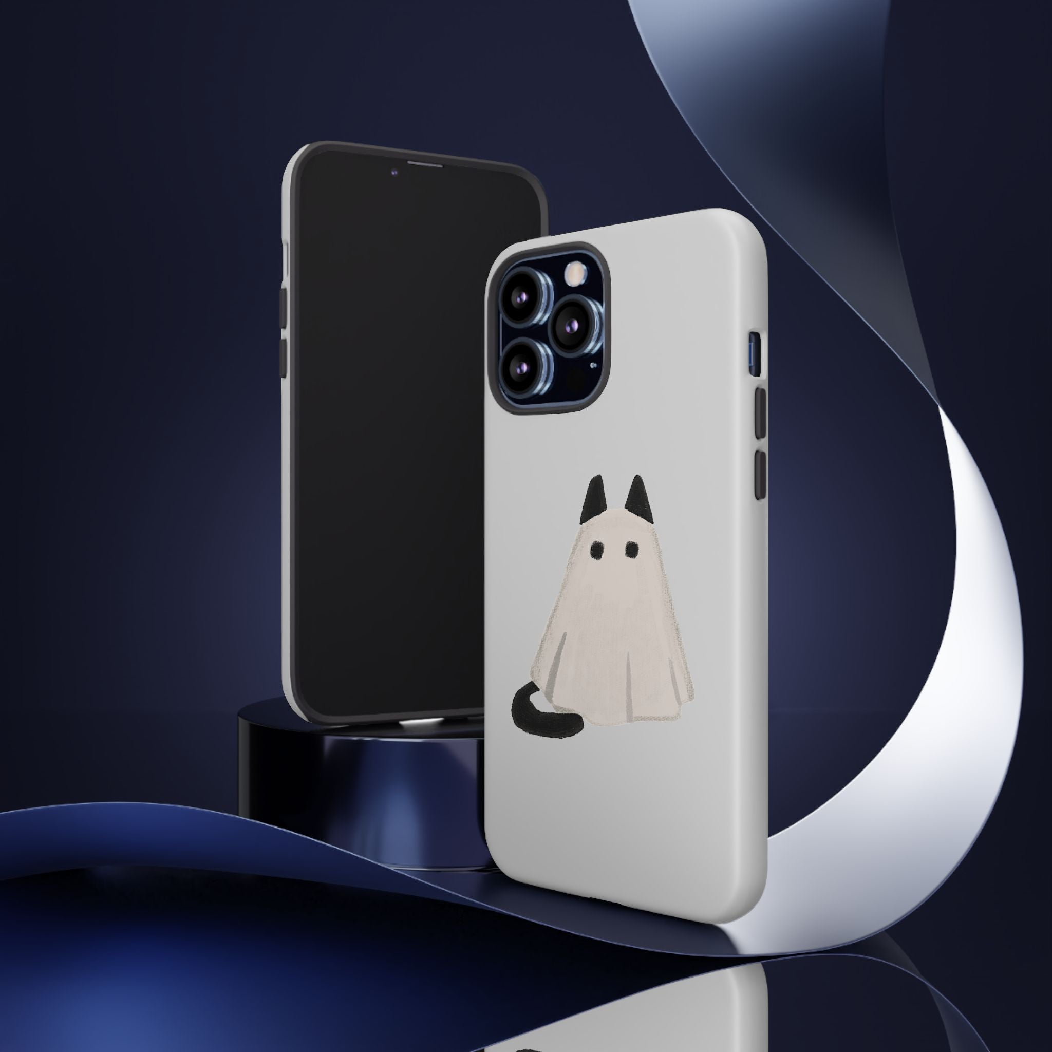 Cute Cat Ghost Phone Case | Halloween Gift for Cat Lovers