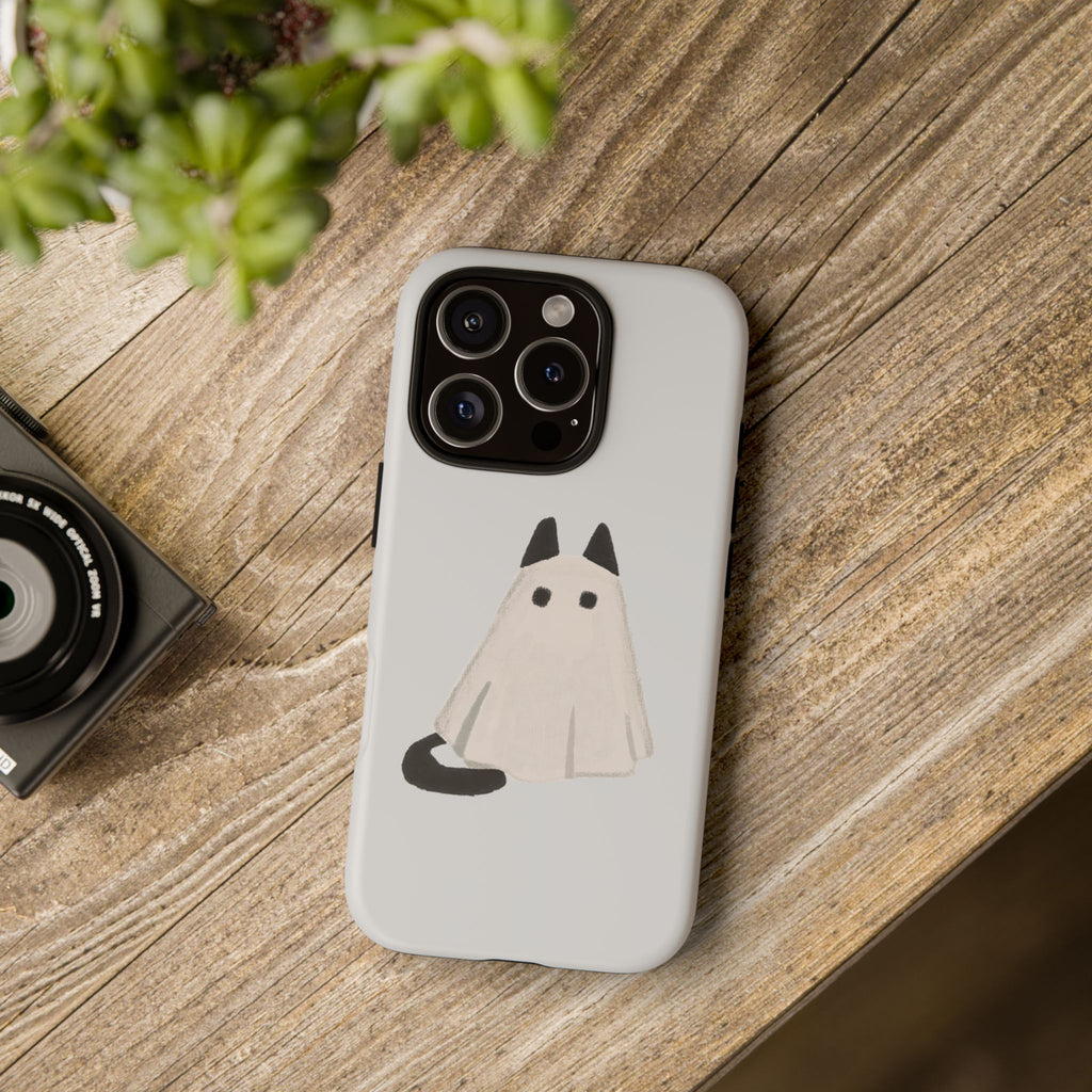 Cute Cat Ghost Phone Case | Halloween Gift for Cat Lovers