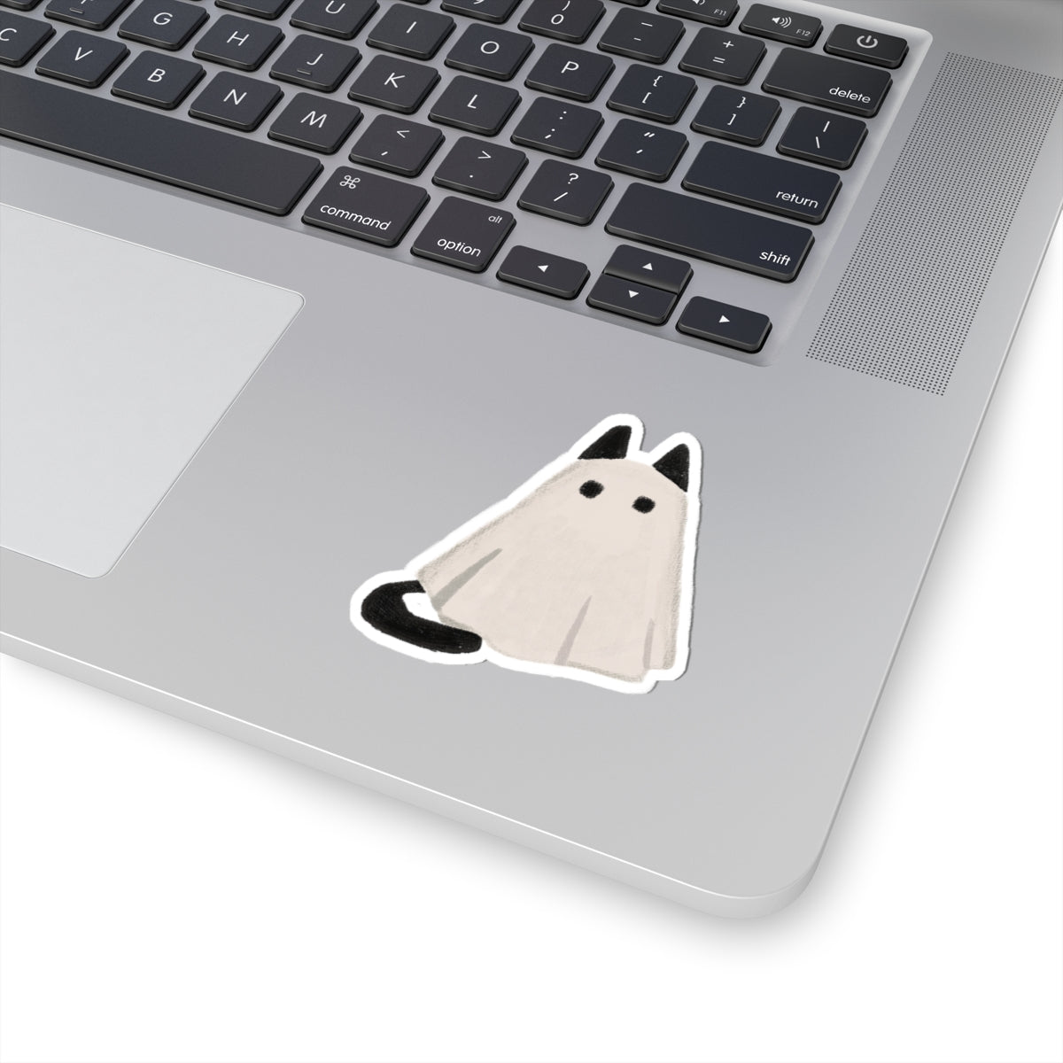 Cute Ghost Cat Stickers | Halloween Laptop Decor