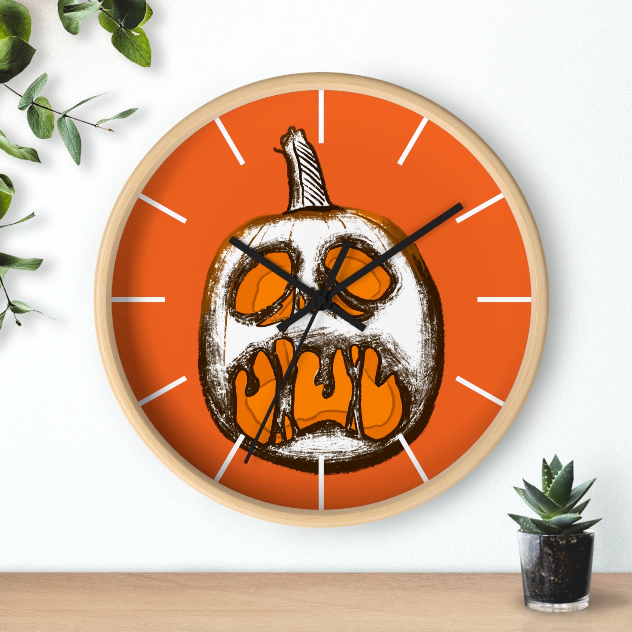 Halloween Pumpkin Wall Clock | Spooky Fall Home Decor