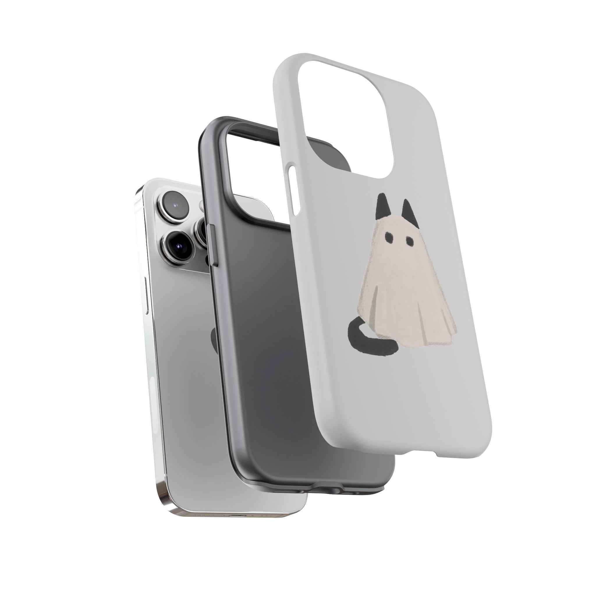Cute Cat Ghost Phone Case | Halloween Gift for Cat Lovers