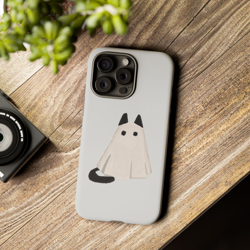 Cute Cat Ghost Phone Case | Halloween Gift for Cat Lovers