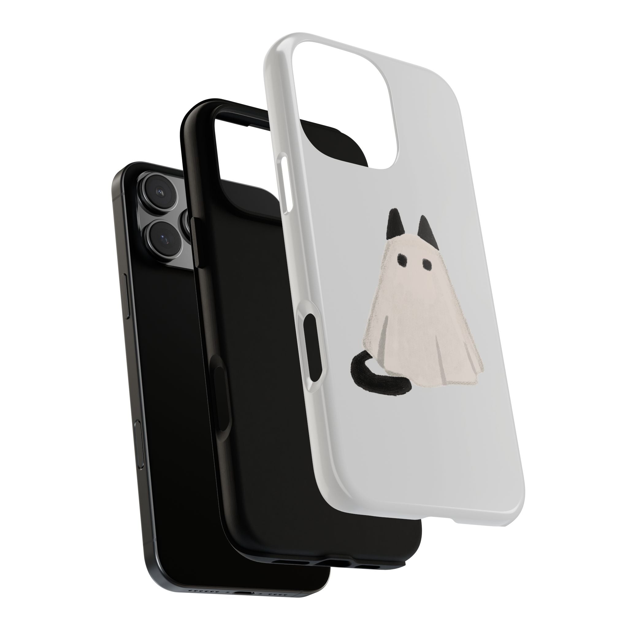 Cute Cat Ghost Phone Case | Halloween Gift for Cat Lovers