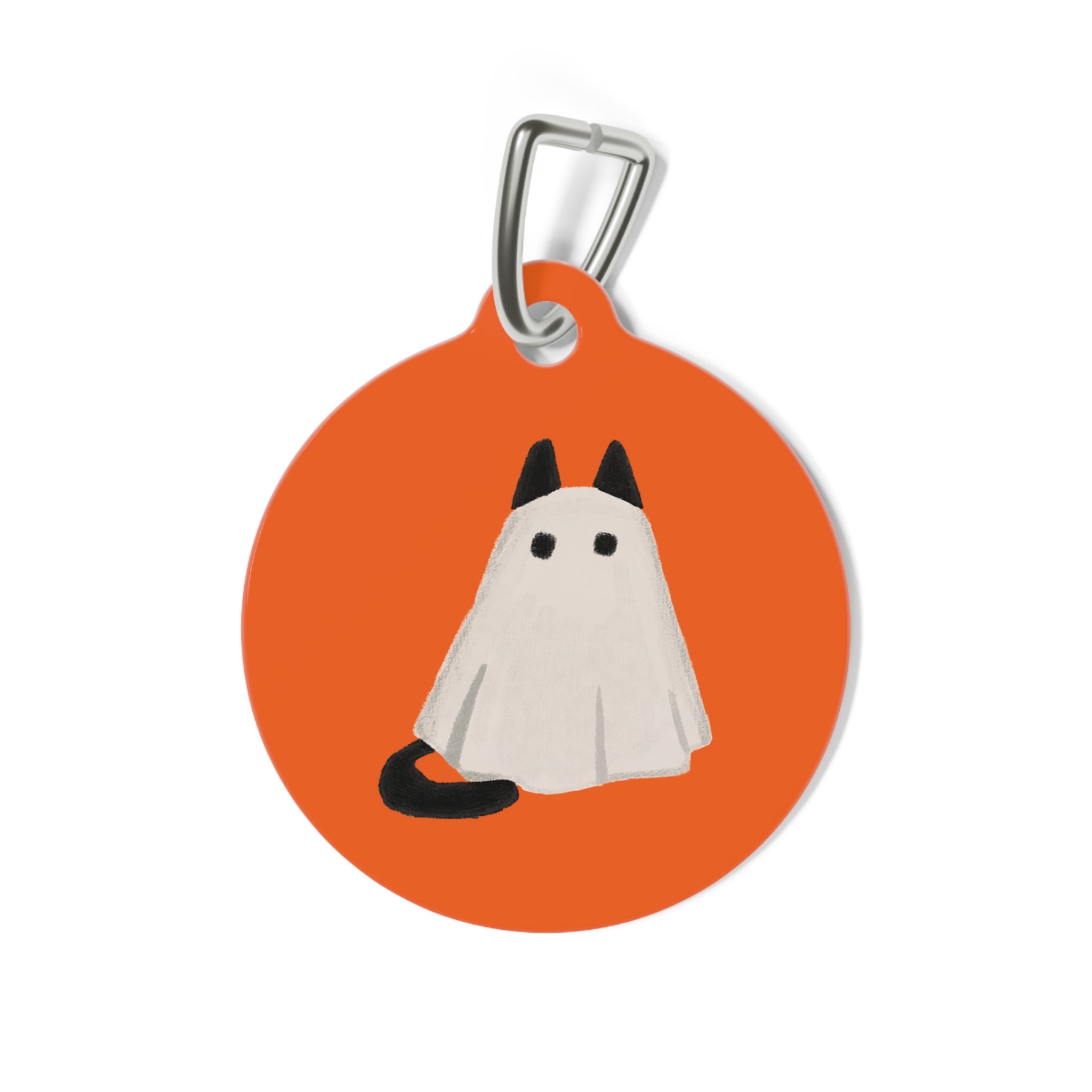 Cute Ghost Cat Pet Tag | Personalized Halloween ID Tag